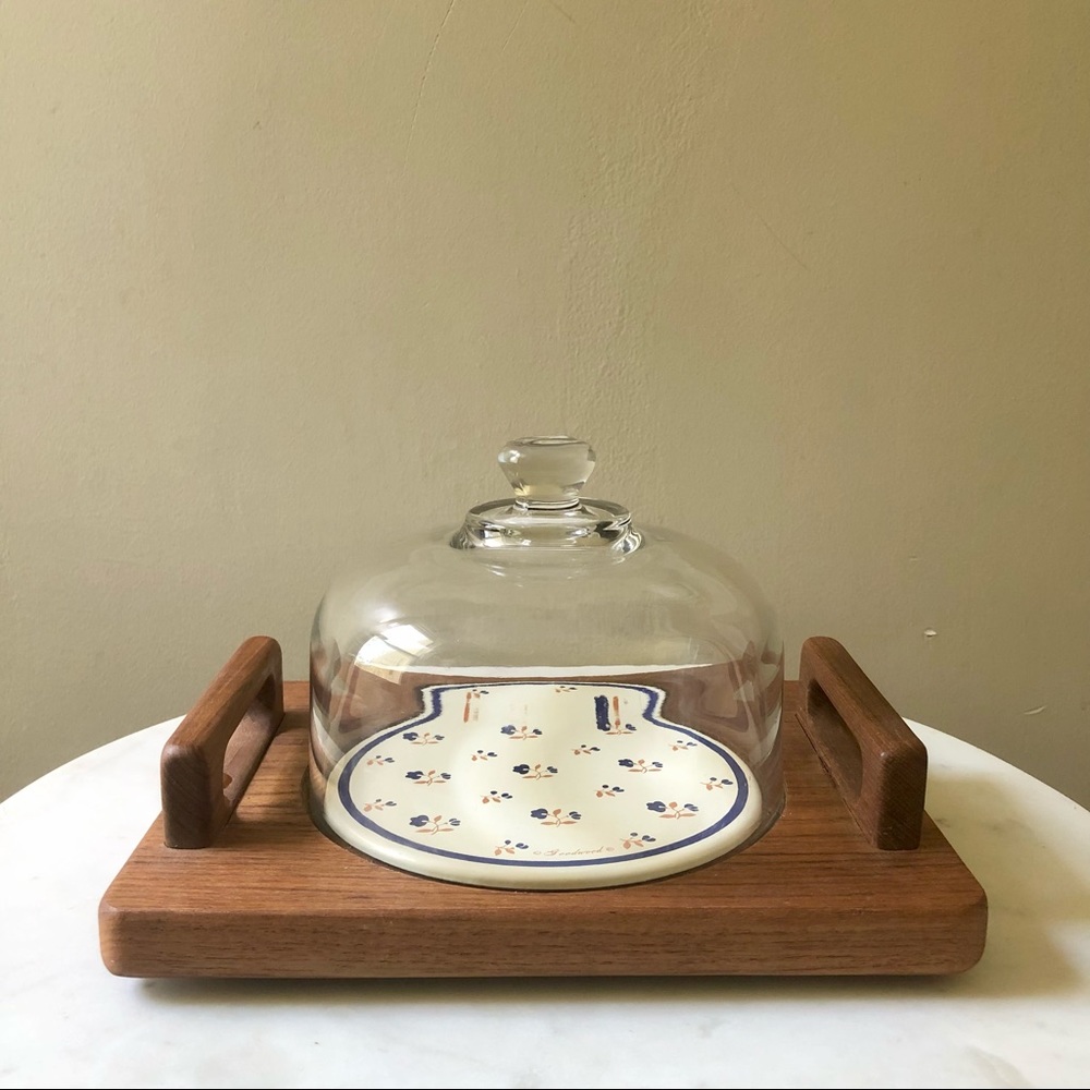 VINTAGE Goodwood Floral Teak Cheese Board